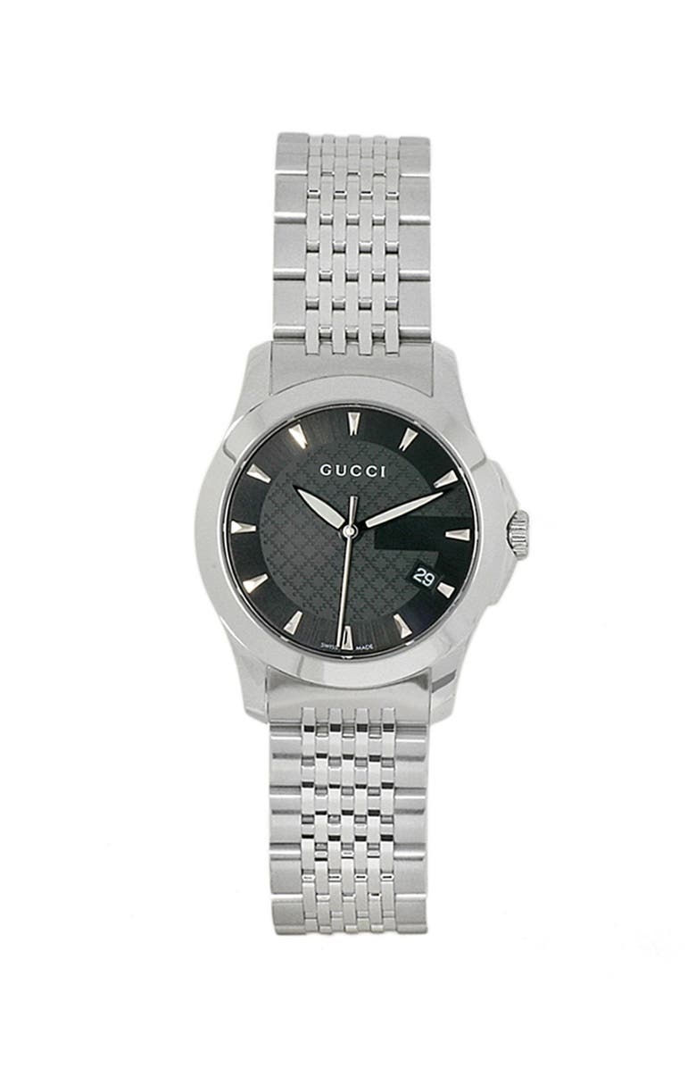 Gucci 'G Timeless' Stainless Steel Bracelet Watch, 27mm, Main, color, 