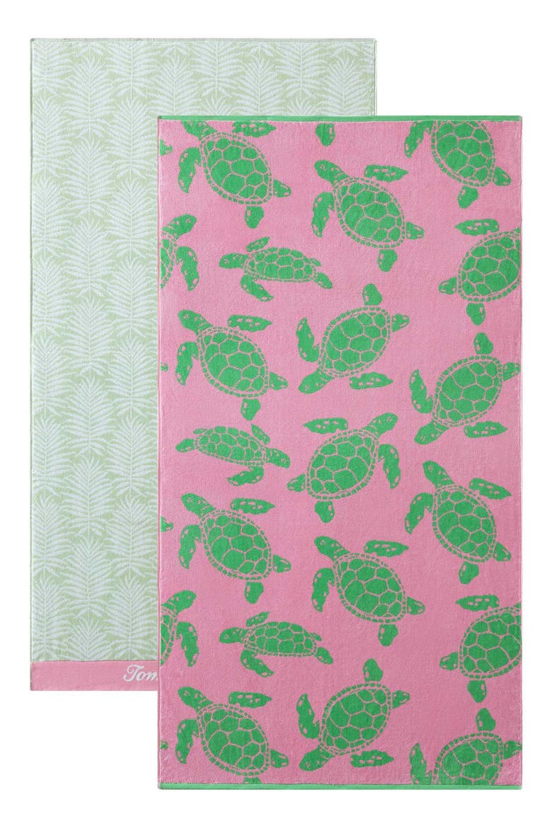 Turtle Cotton Beach Towel, Alternate, color, LIGHT / MEDIUM PINK