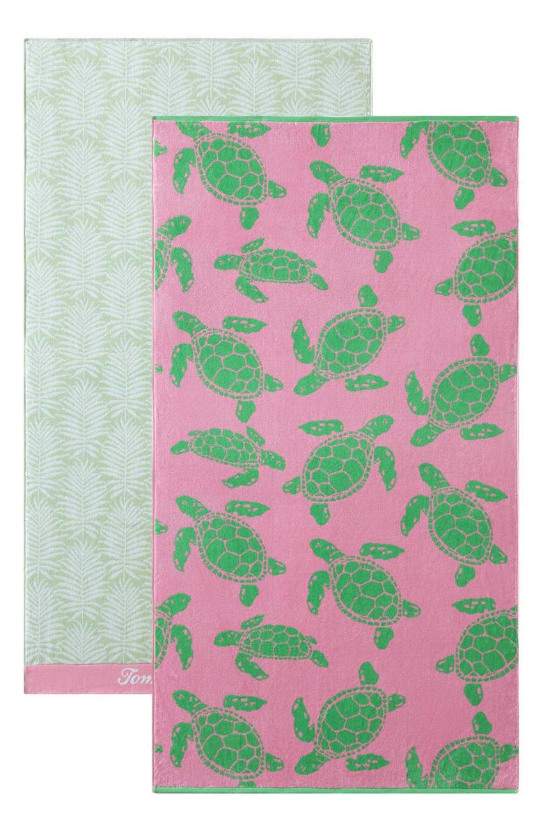 Tommy Bahama Turtle Cotton Beach Towel, Alternate, color, Light / Medium Pink