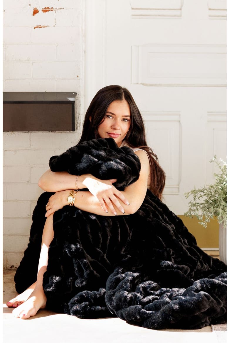 Hugs Black Blanket, Alternate, color, Black