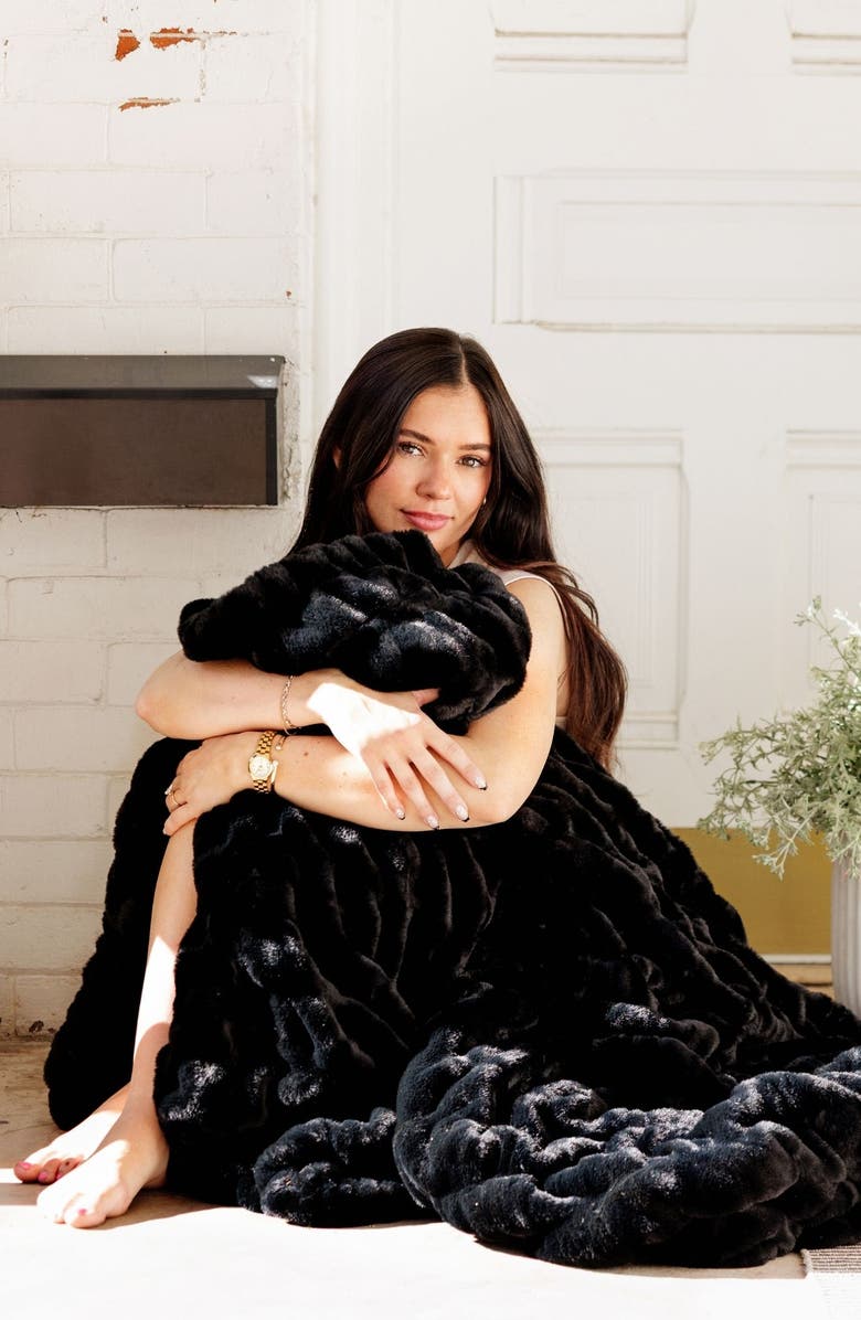 Minky Couture Hugs Black Blanket, Alternate, color, Black