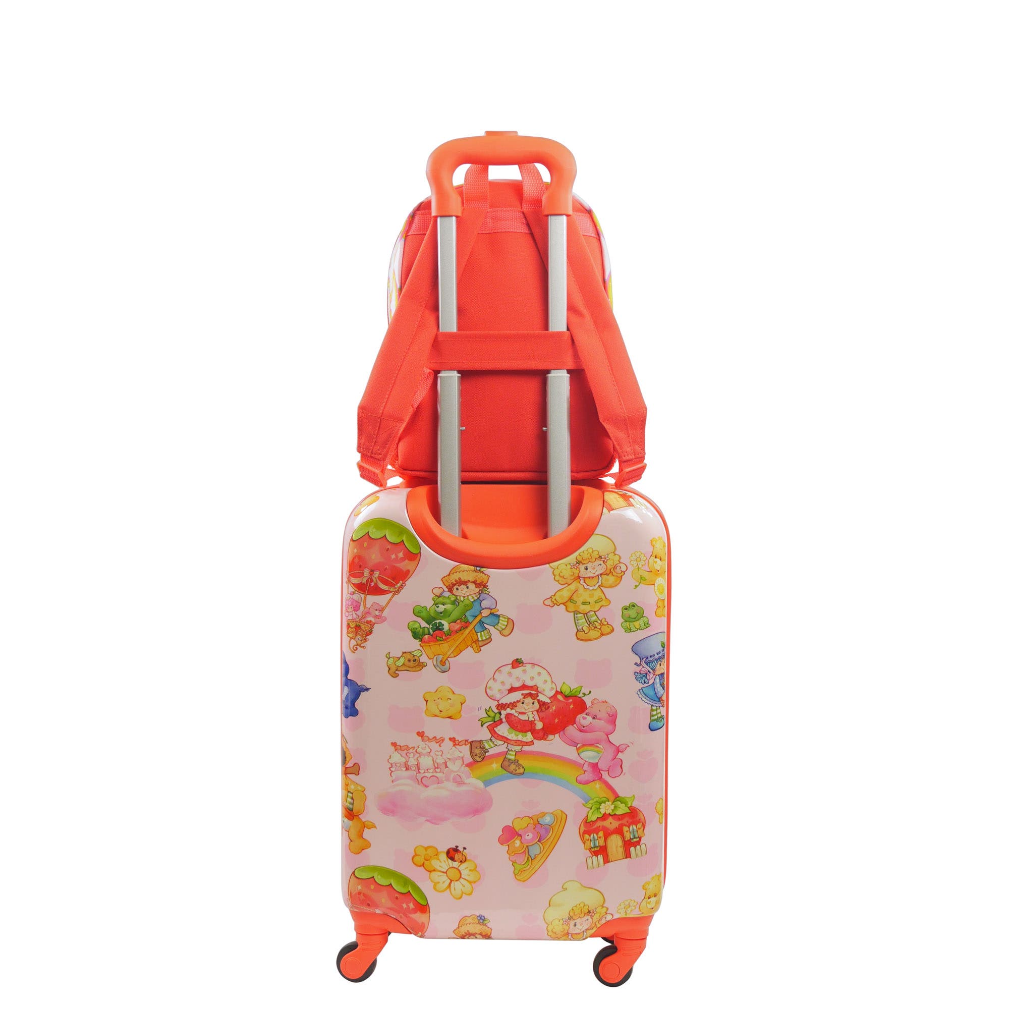 FUL CARE BEARS Strawberry Shortcake and Care Bears 2-Piece Travel Set  21" Suitcase & 13" Backpack, Alternate, color, Red