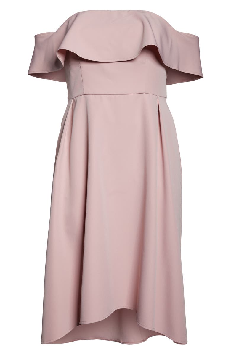 Chi Chi London Curve Wanda Off the Shoulder Cocktail Dress, Alternate, color,