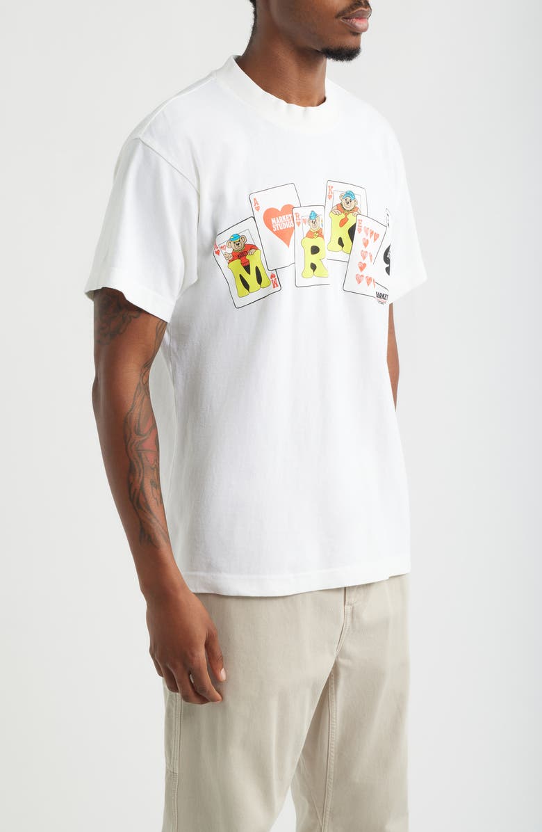 MARKET Royal Flush Cotton Graphic T-Shirt, Alternate, color, White