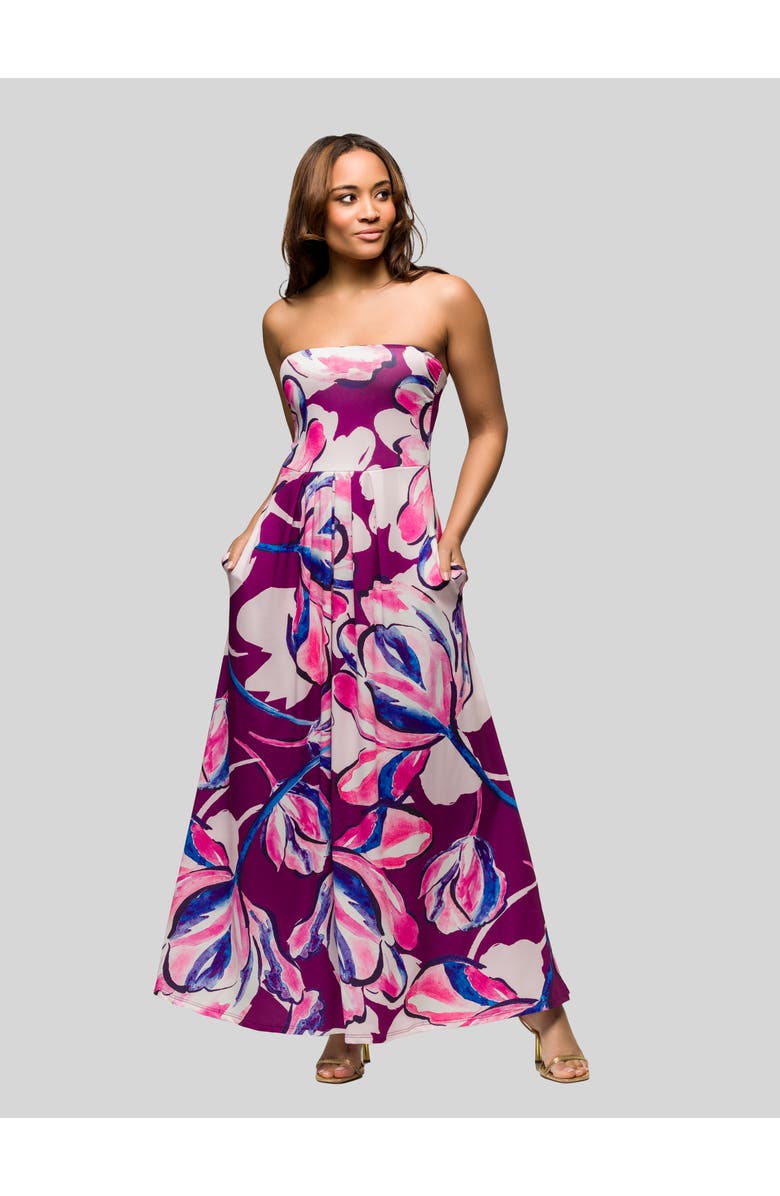 24seven Comfort Apparel V-Neck Sleeveless Maxi Dress with Belt, Main, color,