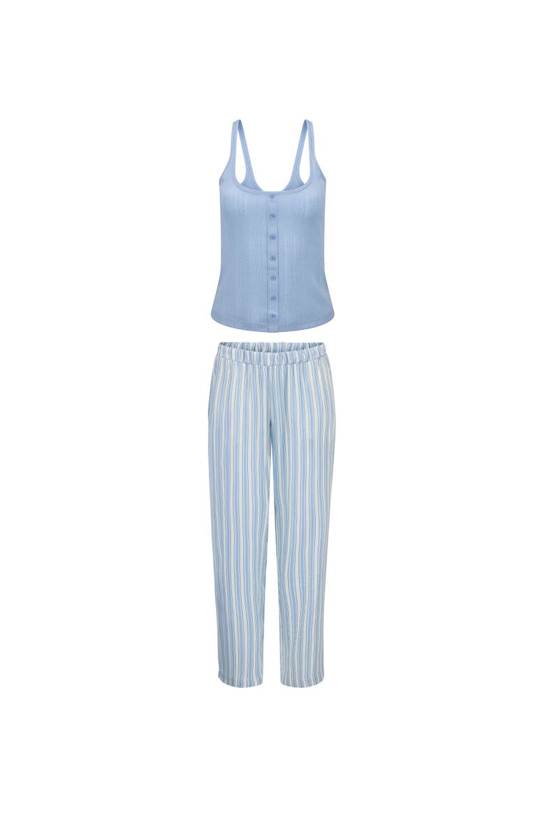 Lindsay Pajama Tank Top And Pants Set, Alternate, color, Stripe blue