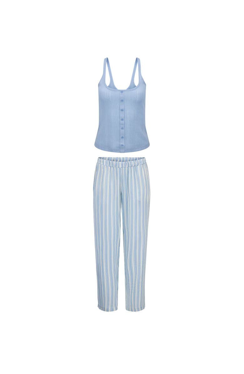 Adore Me Lindsay Pajama Tank Top And Pants Set, Alternate, color, Stripe Blue