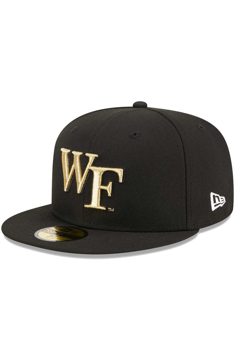 New Era Men's New Era Black Wake Forest Demon Deacons Evergreen 59FIFTY Fitted Hat, Main, color,