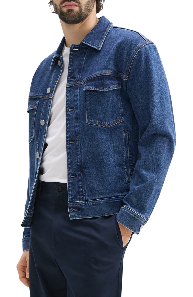 Theory City Stretch Denim Trucker Jacket, Alternate, color, 