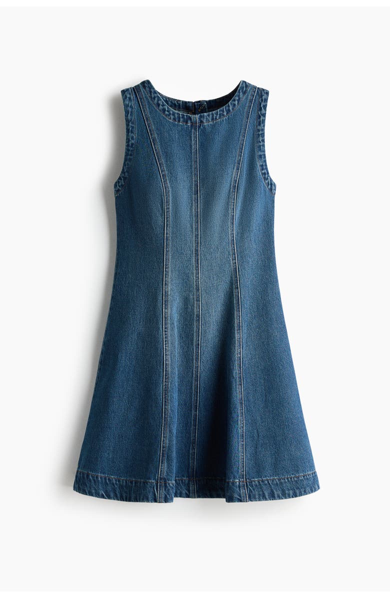 H&M Flared-skirt Denim Dress, Main, color, Denim Blue