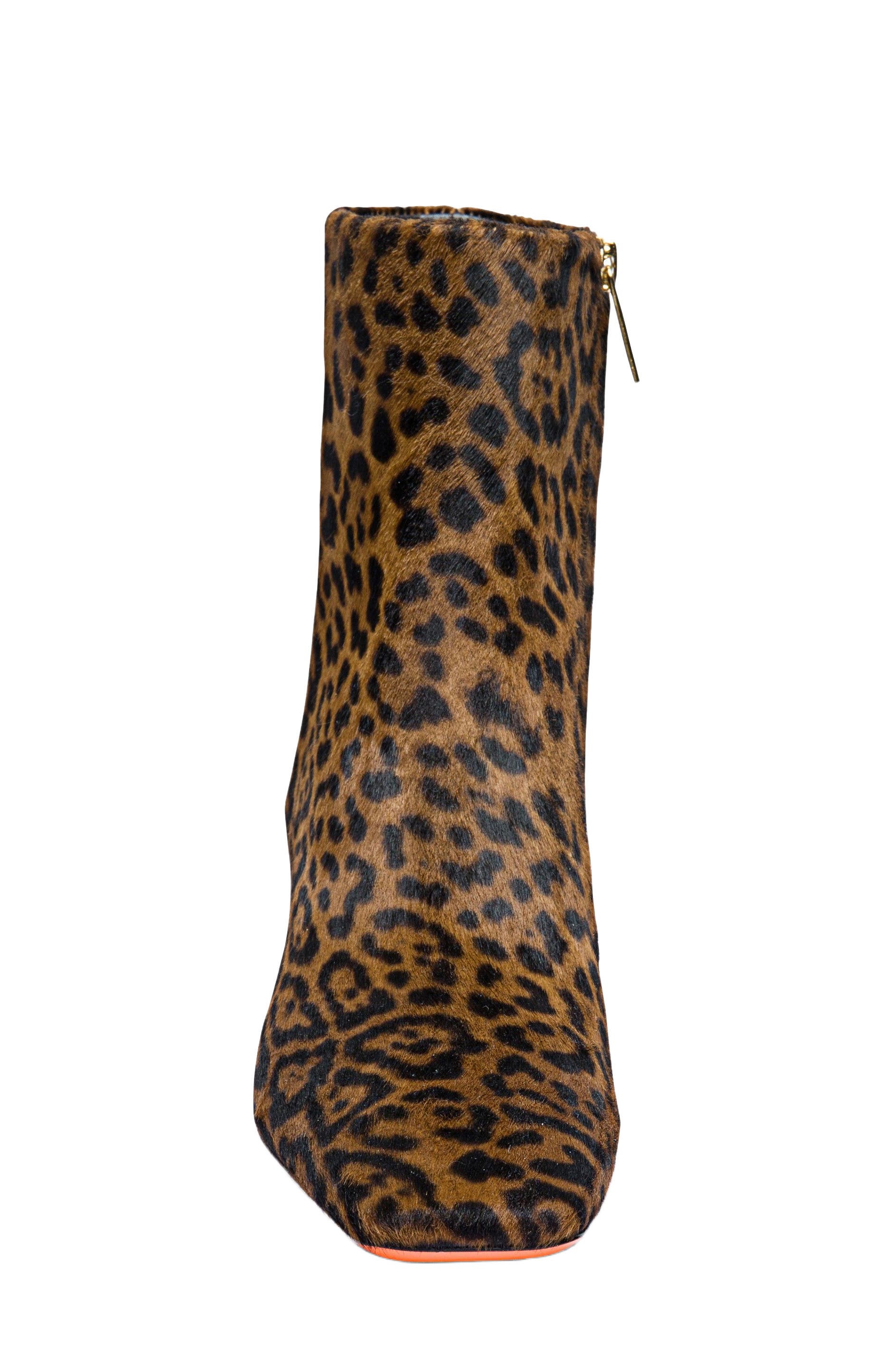 Santoni Women's animal-print cavallino ankle boot, Alternate, color, Brown