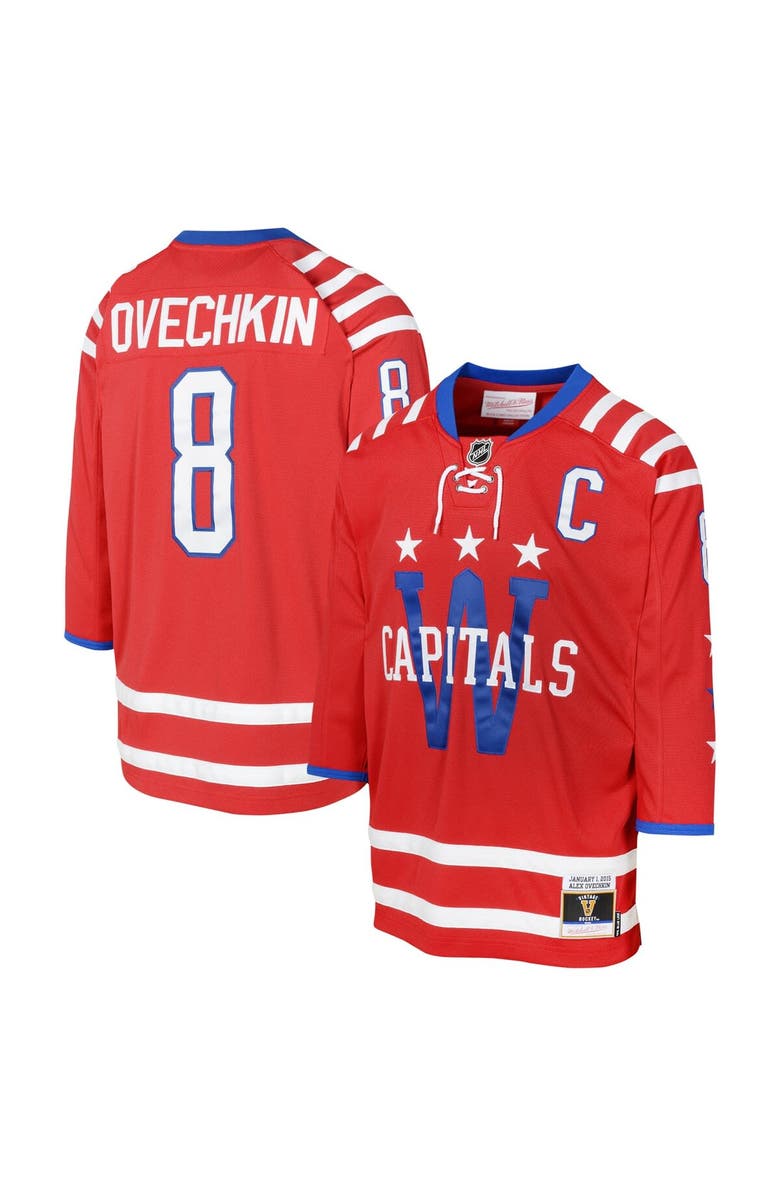 Mitchell & Ness Youth Mitchell & Ness Alexander Ovechkin Red Washington Capitals 2015 Blue Line Player Jersey, Main, color, 