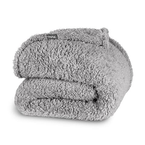 Solid Faux Shearling Blanket