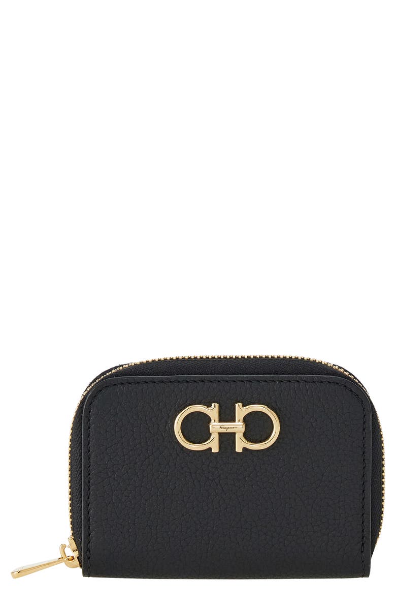 FERRAGAMO Mini-Zip Around Leather Wallet, Main, color, 