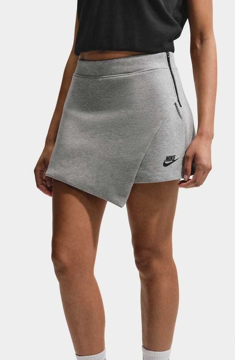 Nike Cotton Blend Tech Fleece Skort, Alternate, color, Dark Grey Heather/ Black