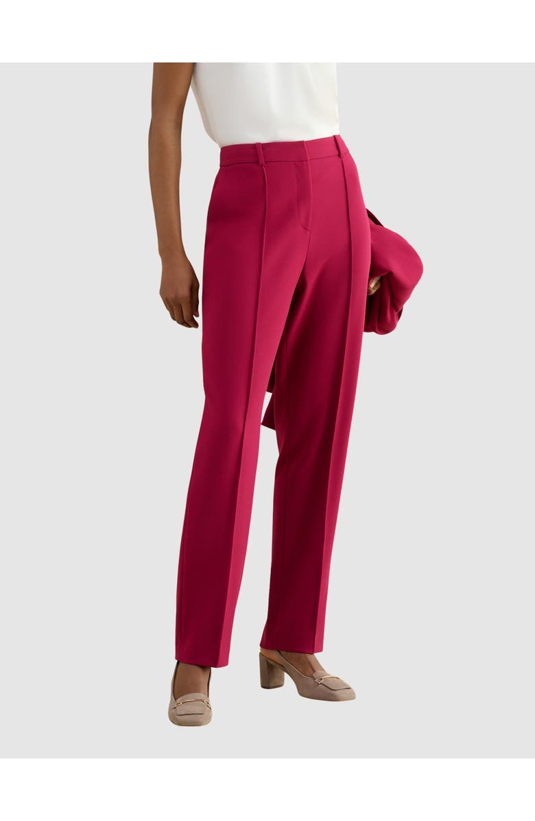 HOBBS LONDON Gemma Straight Leg Trousers, Main, color, Beetroot Pink