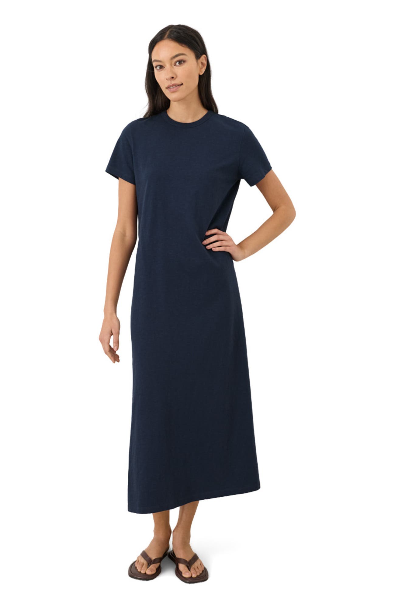 Organic Cotton Soft-Slub Essential Easy Tee Maxi Dress - image 3