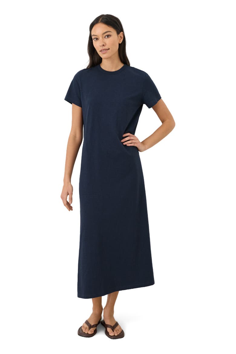 Organic Cotton Soft-Slub Essential Easy Tee Maxi Dress, Main, color, Navy