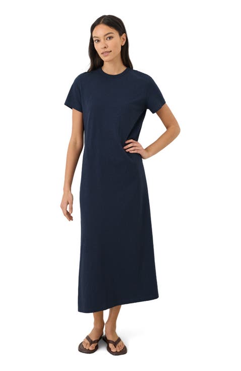 Organic Cotton Soft-Slub Essential Easy Tee Maxi Dress