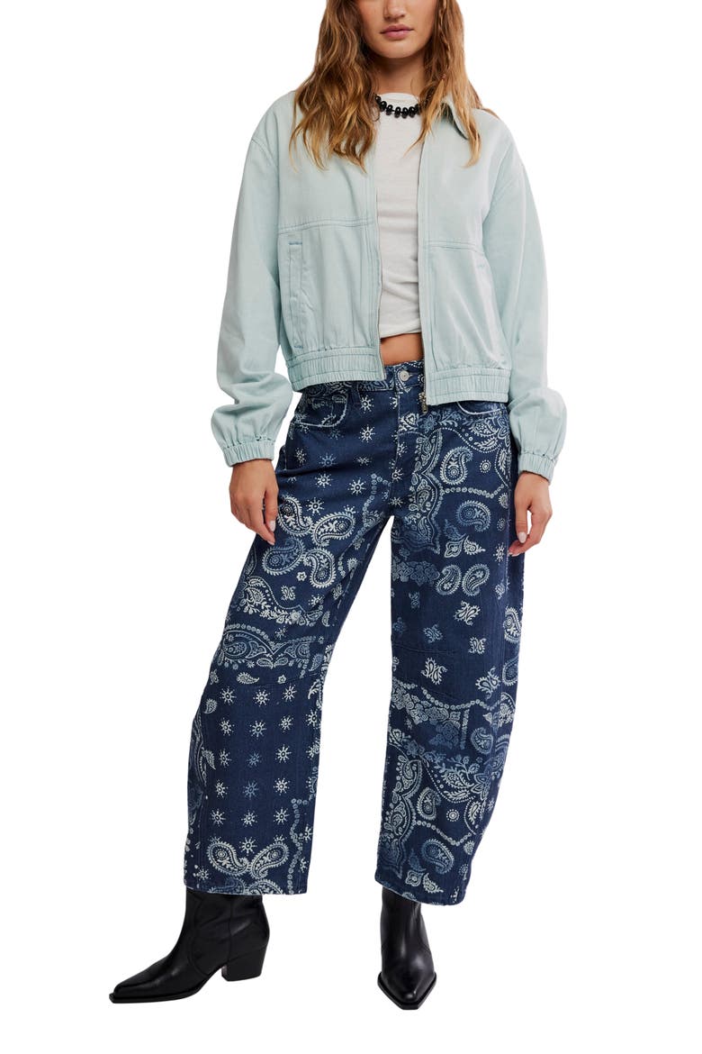 Birdie Cotton Bomber Jacket, Alternate, color, PEARL BLUE