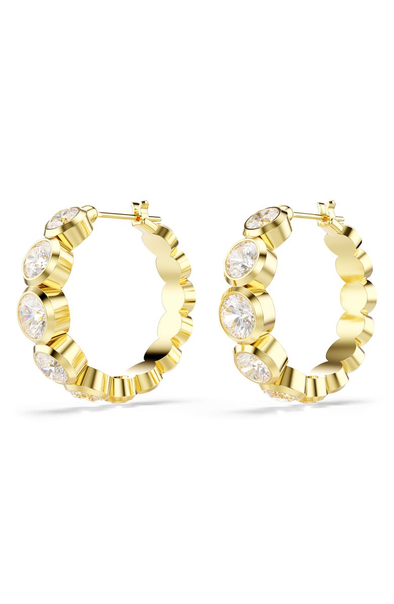 Swarovski Imber Crystal Hoop Earrings, Alternate, color, White/ Gold