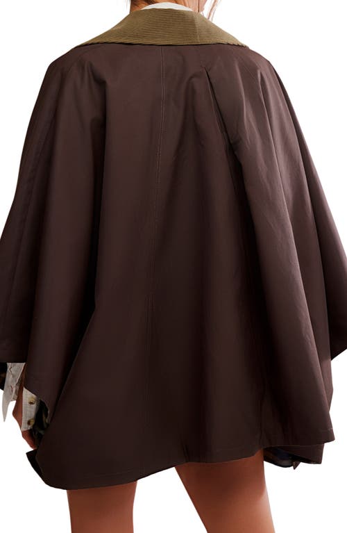 Free People Bailey Button-up Cape In Brown