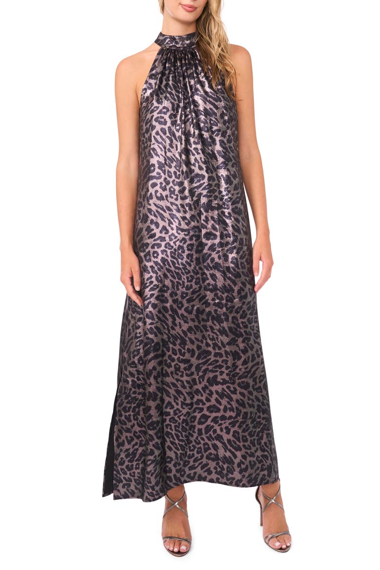 Halter Neck Maxi Dress, Main, color, RICH BLACK