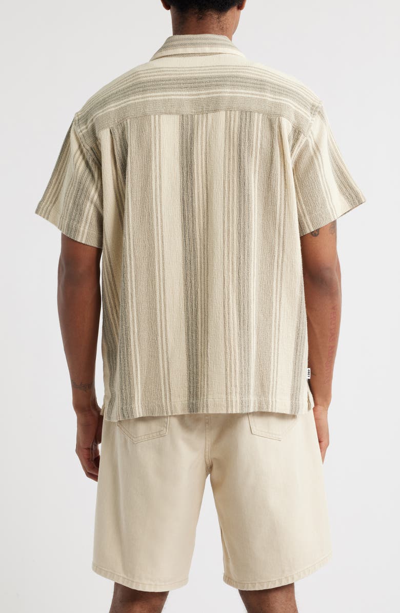 Obey Frazer Stripe Short Sleeve Cotton Button-Up Shirt, Alternate, color, 