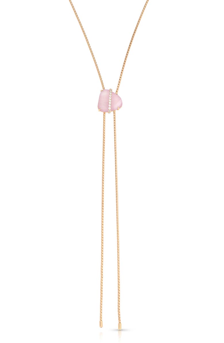Ettika Tranquil Cove Bolo Necklace, Main, color, Rose Quartz