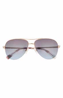 Ted Baker 57mm Gradient Half Rim Aviator Sunglasses
