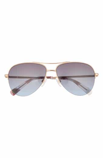 57mm Gradient Half Rim Aviator Sunglasses