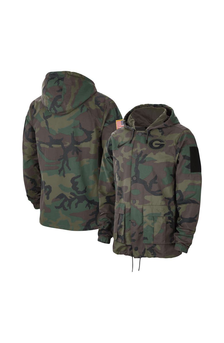 Nike Men's Nike Camo Georgia Bulldogs Military Pack Lightweight Hoodie Performance Full-Snap Jacket, Main, color, 