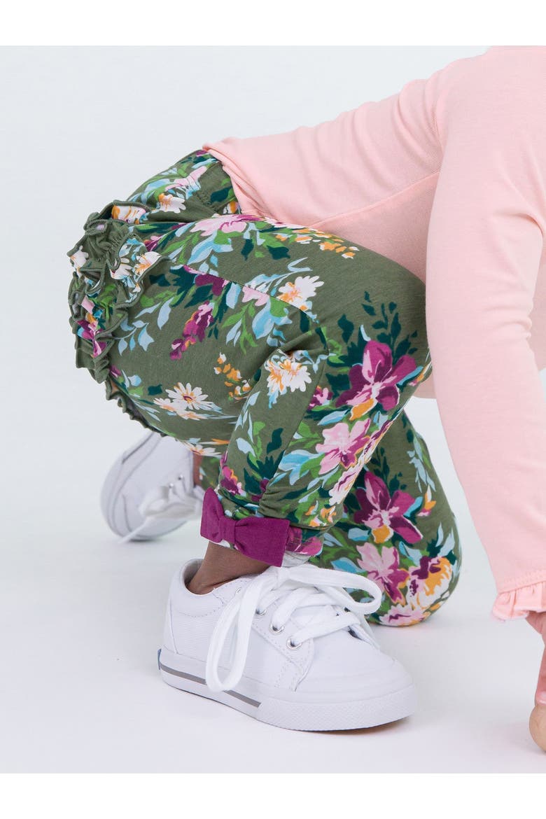 Baby Girls Ruched Bow Leggings, Alternate, color, Enchanted Garden