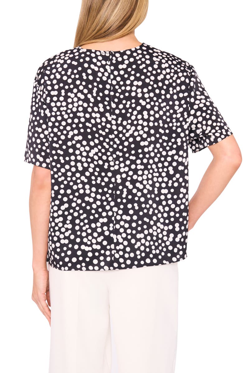 Halogen<sup>®</sup> Polka Dot Crepe Top, Alternate, color, Rich Black