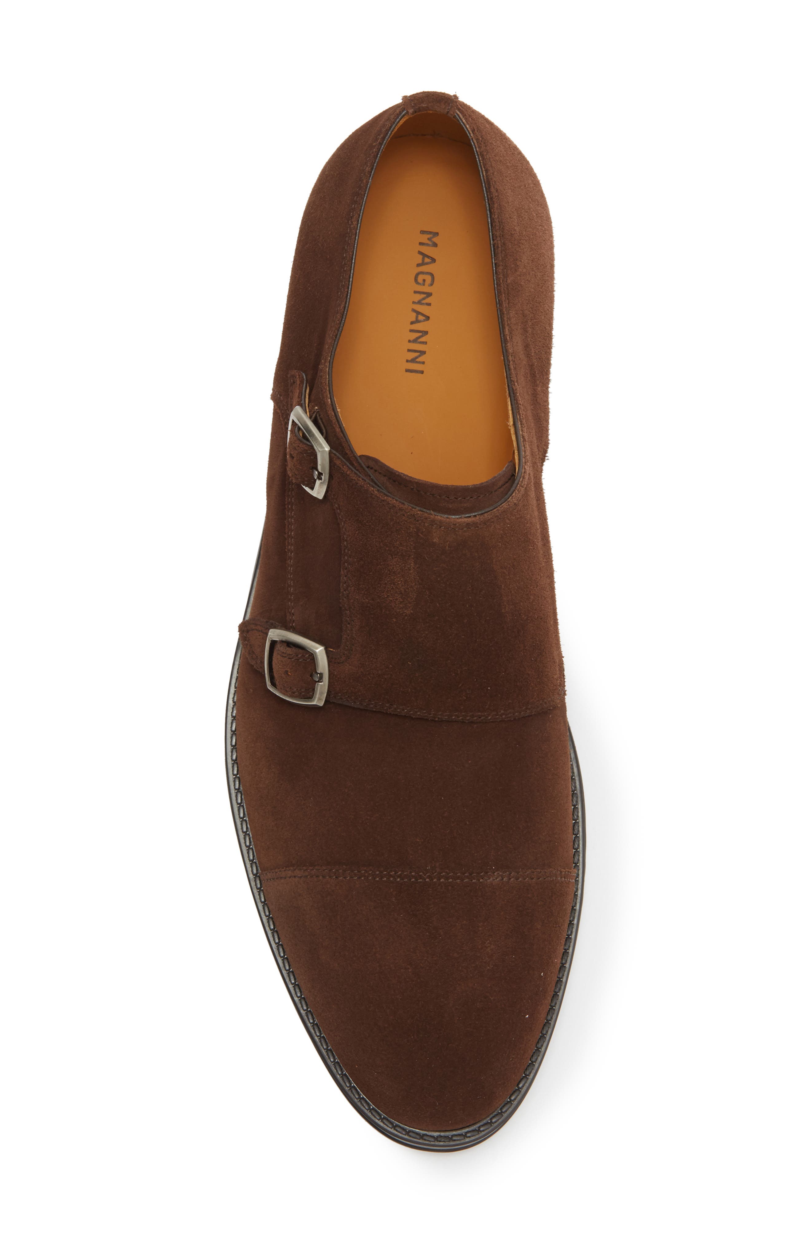 Franklyn Double Strap Monk Shoe, Alternate, color, BROWN SUEDE