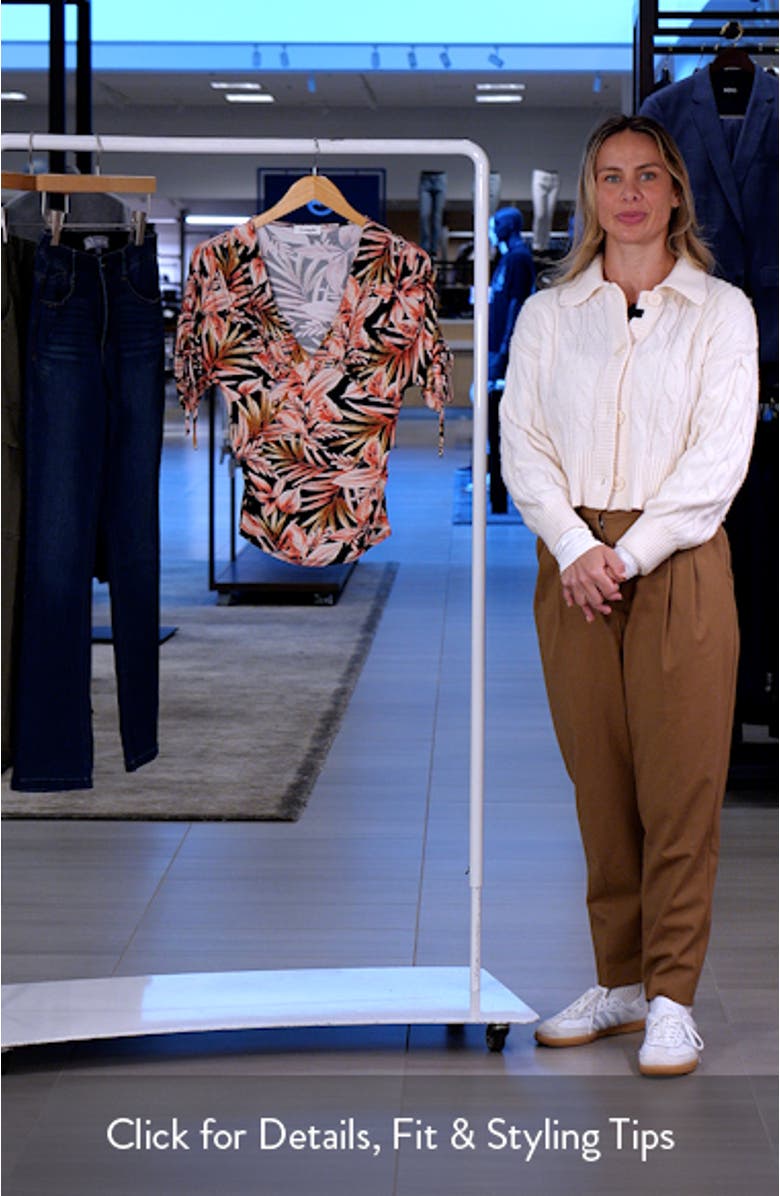 Floral Print Empire Waist Jersey Top, sales video thumbnail