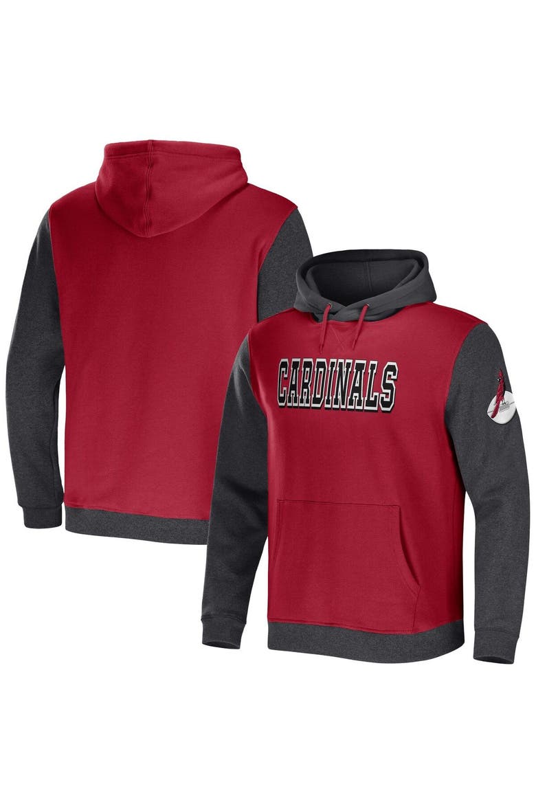 Men's NFL x Darius Rucker Collection by Fanatics Cardinal/Charcoal Arizona Cardinals Colorblock Pullover Hoodie, Main, color, Cardinal