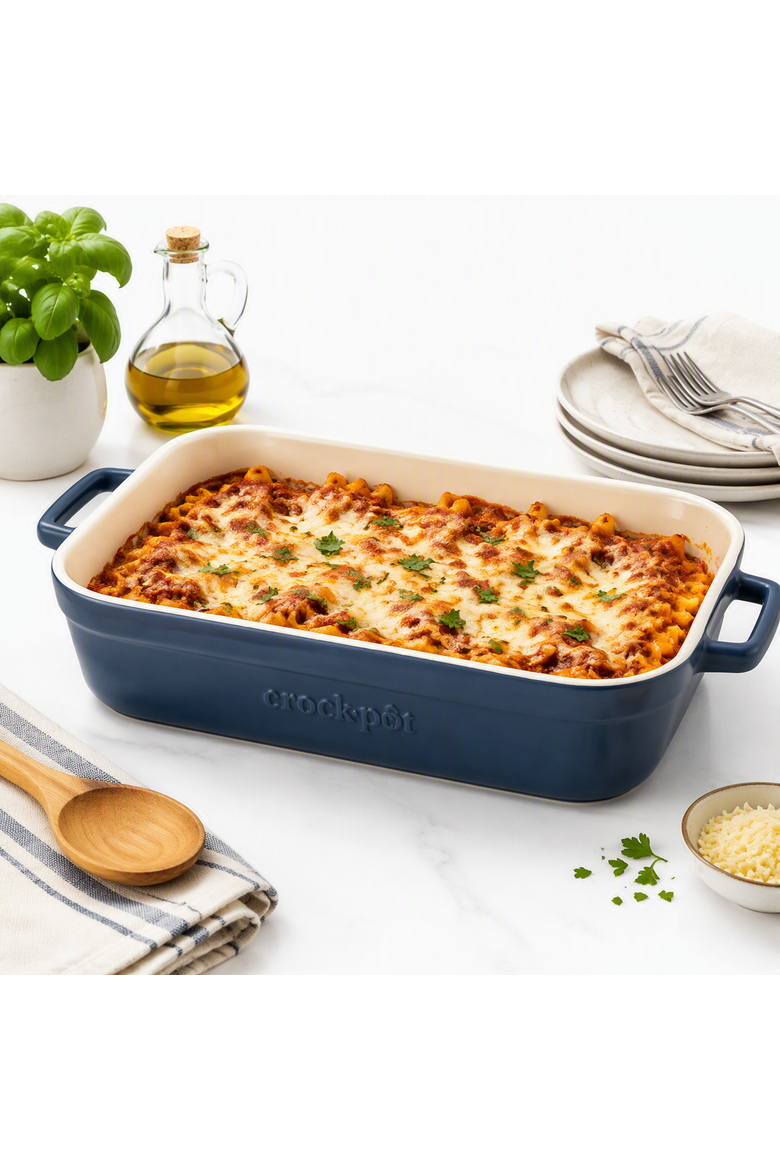 Southvale 4.4 Quart Stoneware Casserole Dish, 9 x 13 Inch Lasagna Pan, Alternate, color, Blue