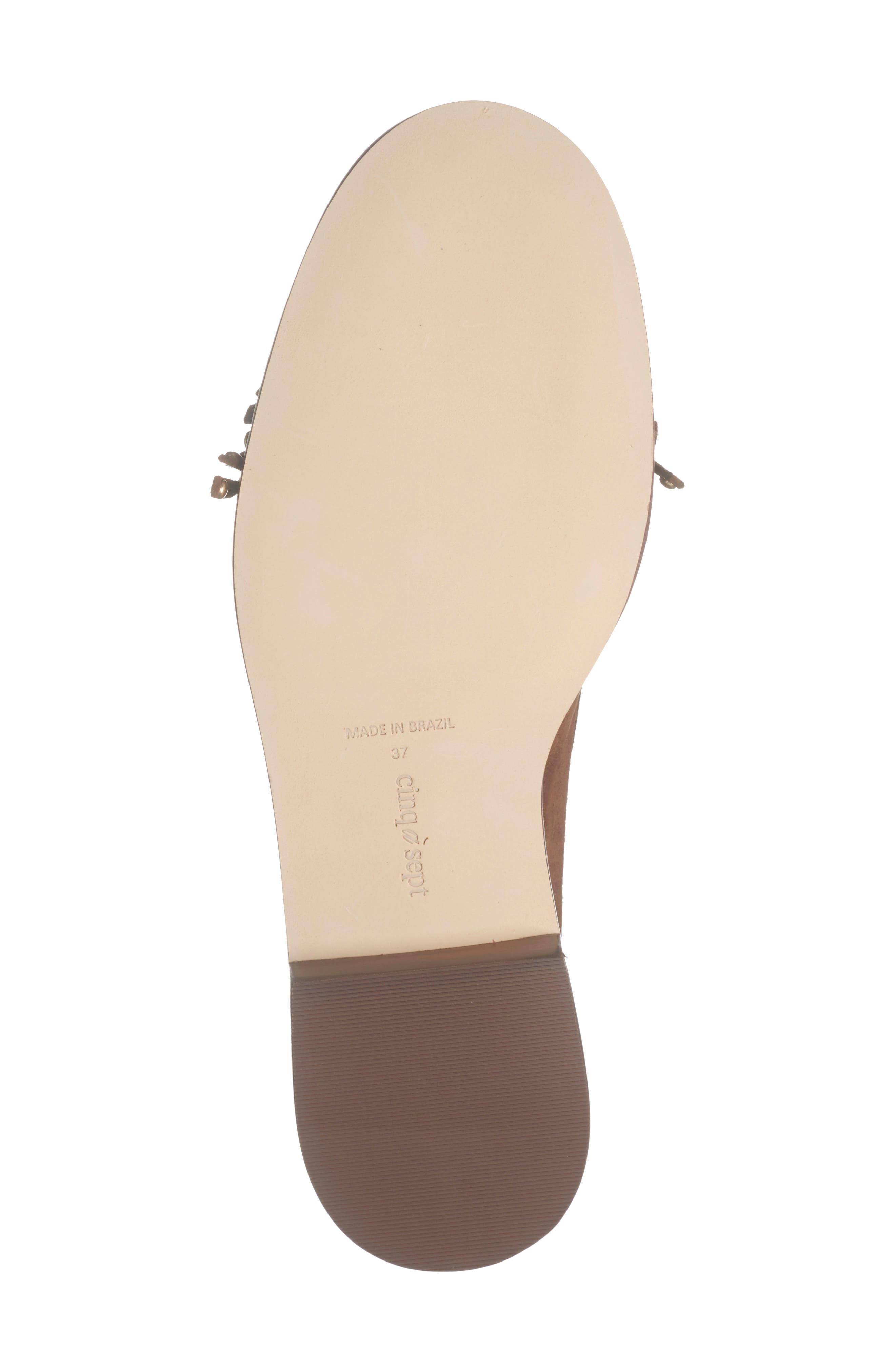 Cinq à Sept Gina Studded Loafer, Alternate, color, Dark Sepia