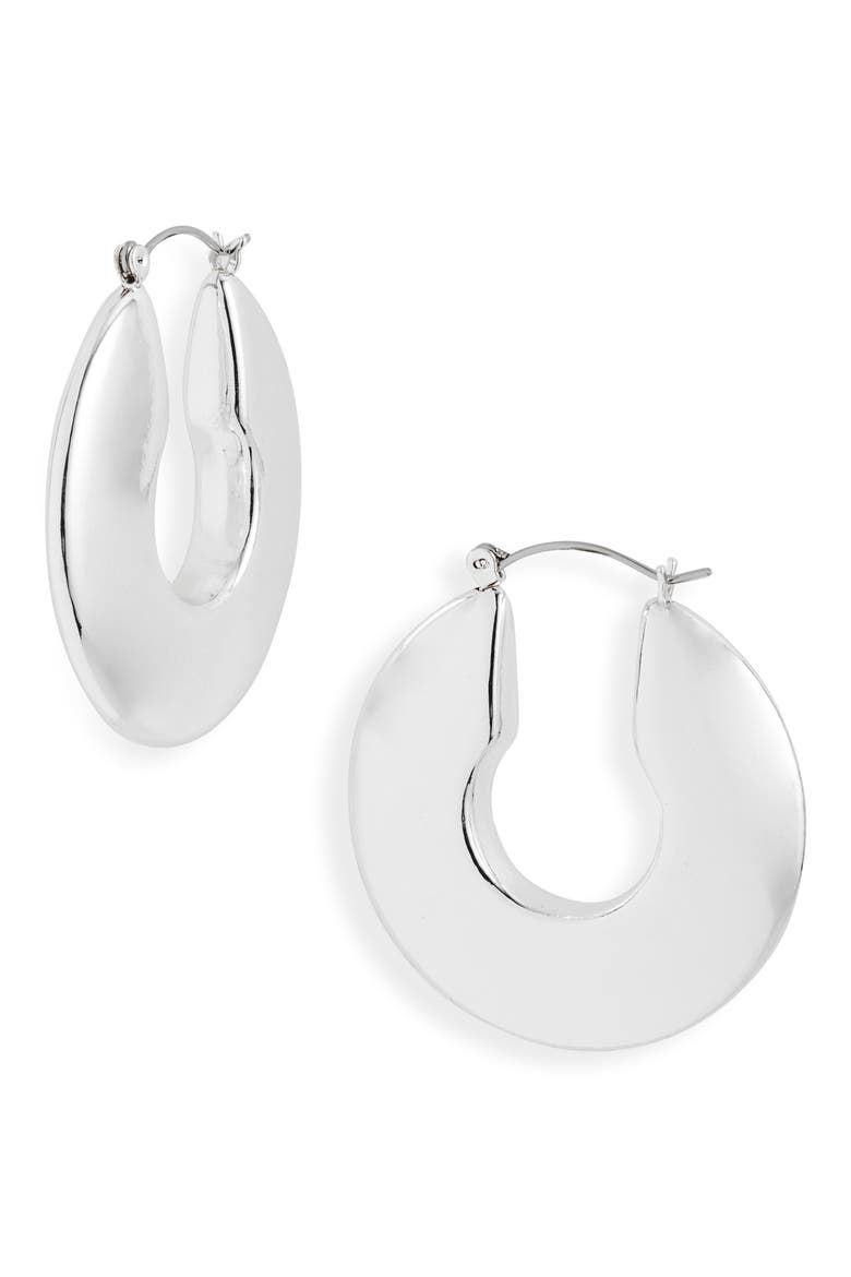 Bold Polished Hoop Earrings, Main, color, SILVER