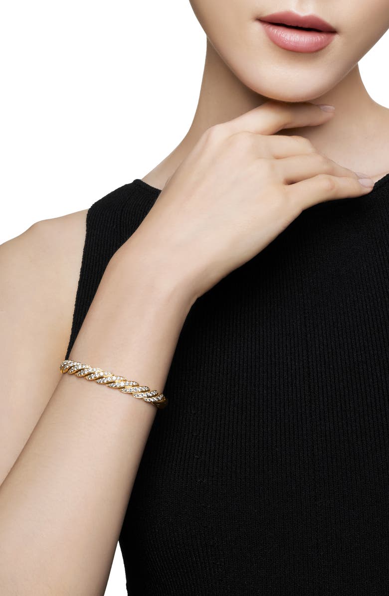 David Yurman Pavéflex Bracelet in 18K Yellow Gold with Diamonds, Alternate, color,