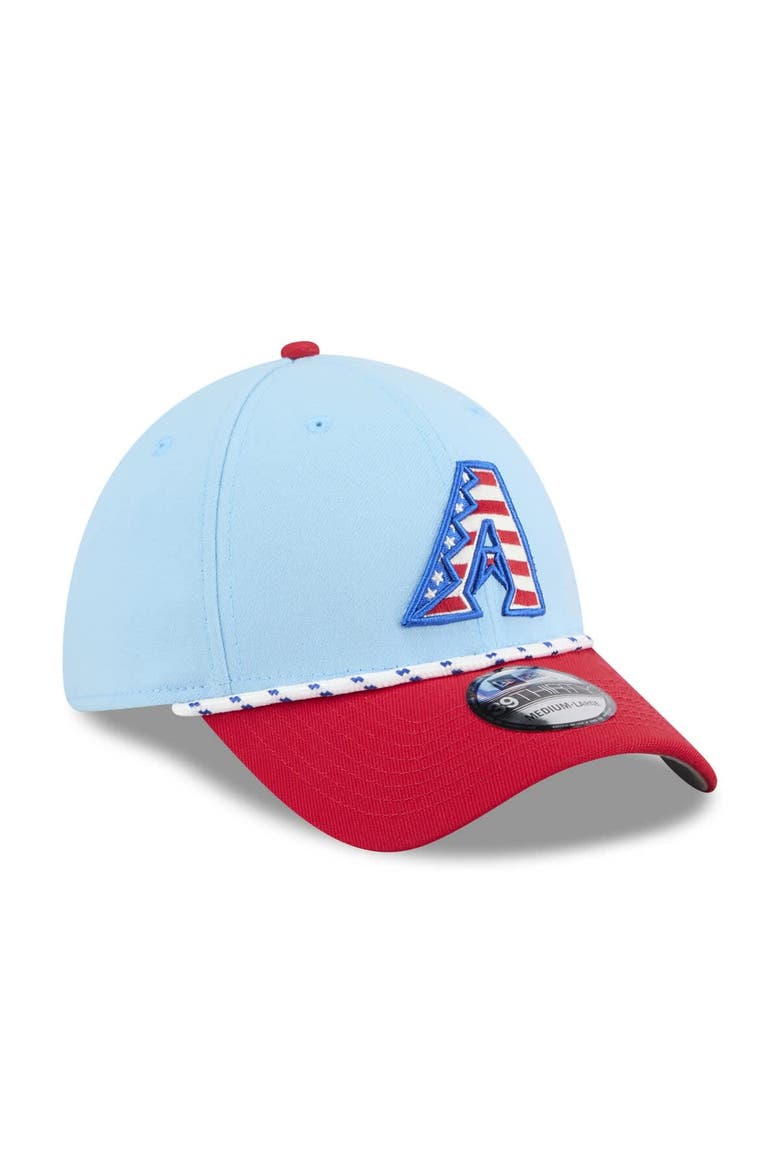 Men's New Era Light Blue/Red Arizona Diamondbacks 2025 Fourth of July 39THIRTY Flex Hat, Alternate, color, Light Blue