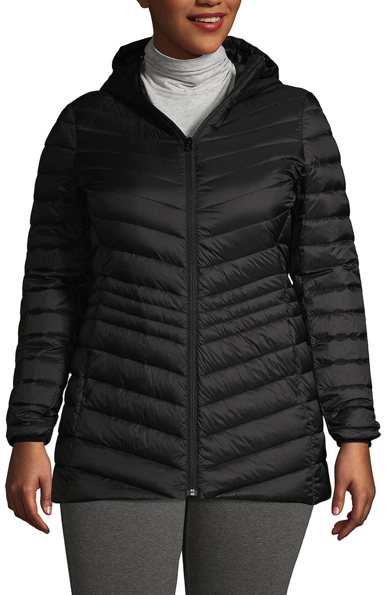 Lands' End Ultralight Packable Down Jacket, Main, color, Black