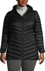 Lands' End Plus Size Wanderweight Packable Down Long Jacket