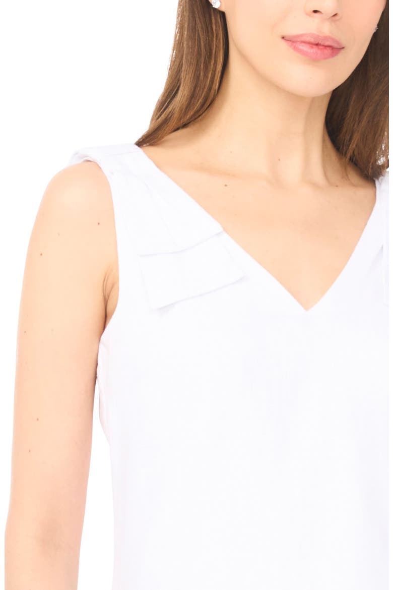 Bow Shoulder V-Neck Tank, Alternate, color, ULTRA WHITE