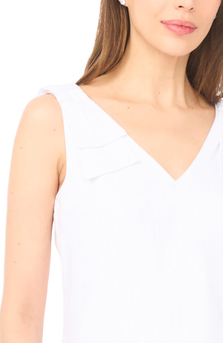 CeCe Bow Shoulder V-Neck Tank, Alternate, color, 
