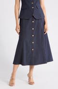 Gemma + Jane Belted Button Down Midi Skirt