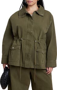 ELOQUII Drawstring Waist Cargo Jacket