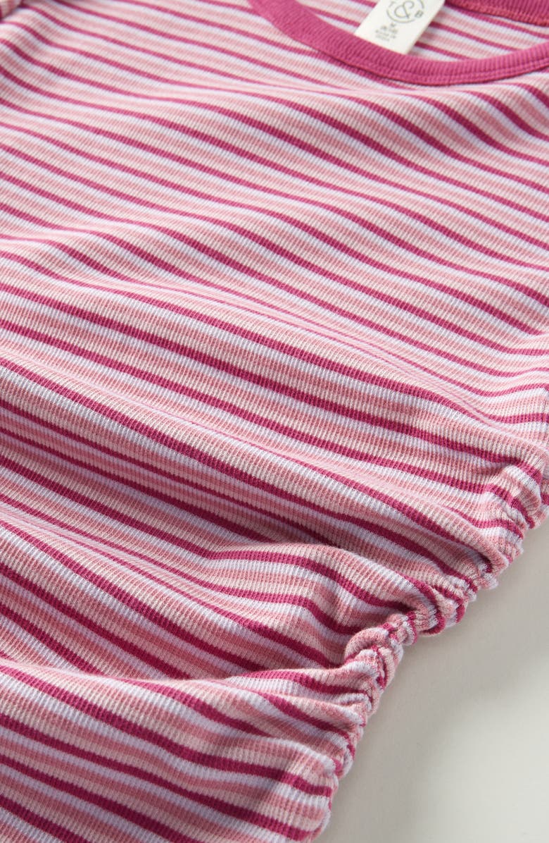 Treasure & Bond Kids' Stripe Ruched T-Shirt Dress, Alternate, color, Purple Mini Bands Stripe