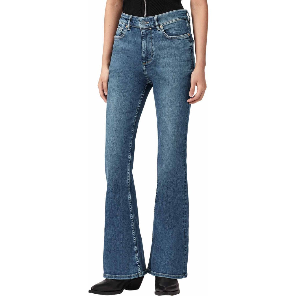 AllSaints Maisie Flare Jeans in Mid Indigo at Nordstrom, Size 28